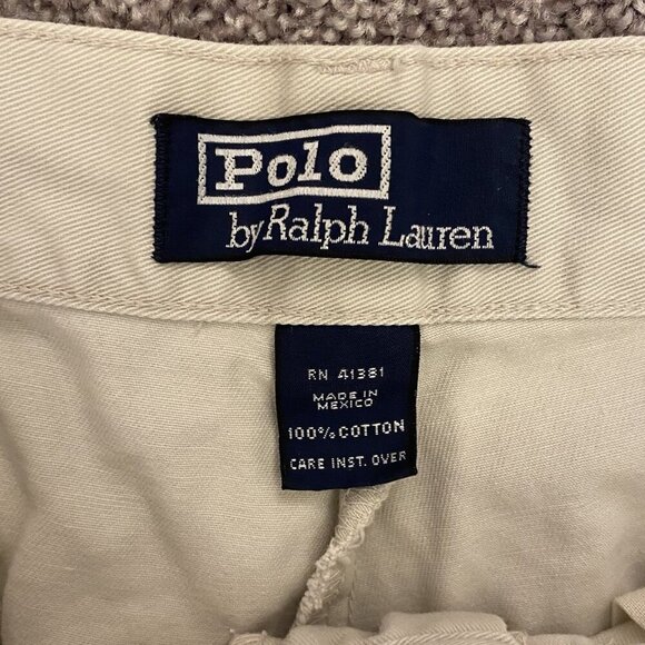 Polo Ralph Lauren Men's Chino Shorts Size 32 Ivory Cotton 8" Inseam Pockets EUC - Picture 15 of 16